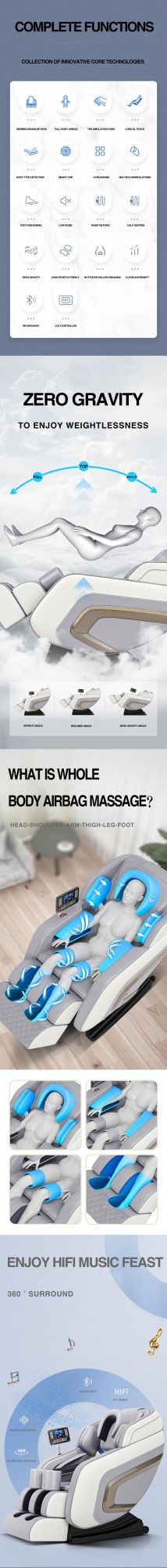 2021 New Style U Shape Pillow Electric Luxury Full Body Japanese Massage Chair Zero Gravity 3D Office Sofa Massage Chair