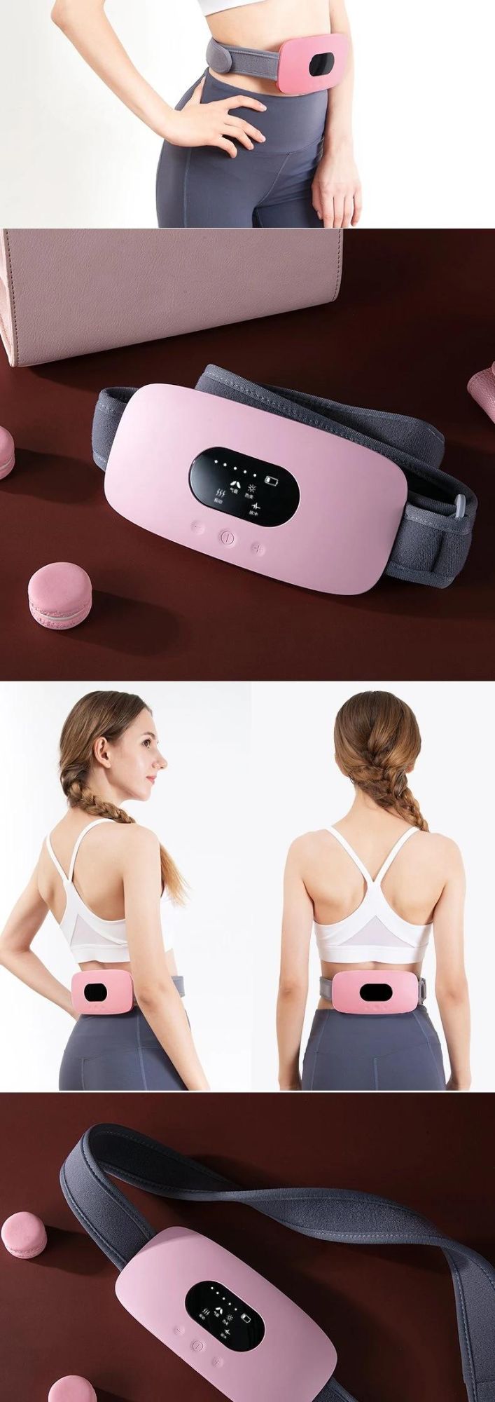 Hezheng Electric Pulse Vibrating Fitness Burning Fat Lose Weight Abdomen Pain Heating Cellulite Belly Slimming Belt Massager