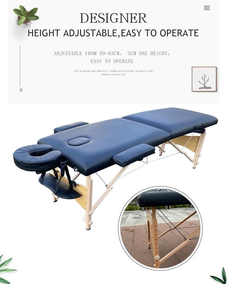 Beauty Timber Folding Massage Table Facial Bed Jade Massage Bed Portable