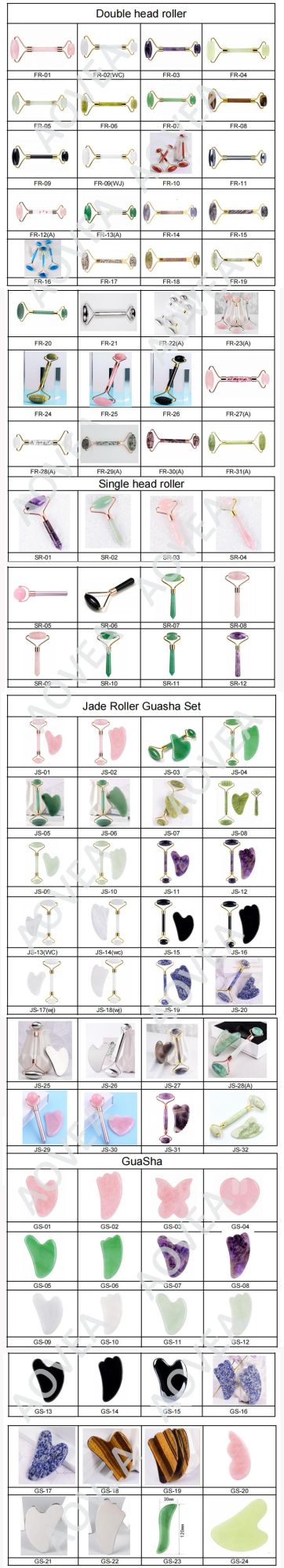 100% Natural Double Face Jade Rose Quartz Immortal Flower Jade Roller