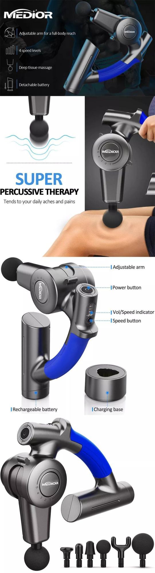 Portable Muscle Massage Gun 4 Speeds