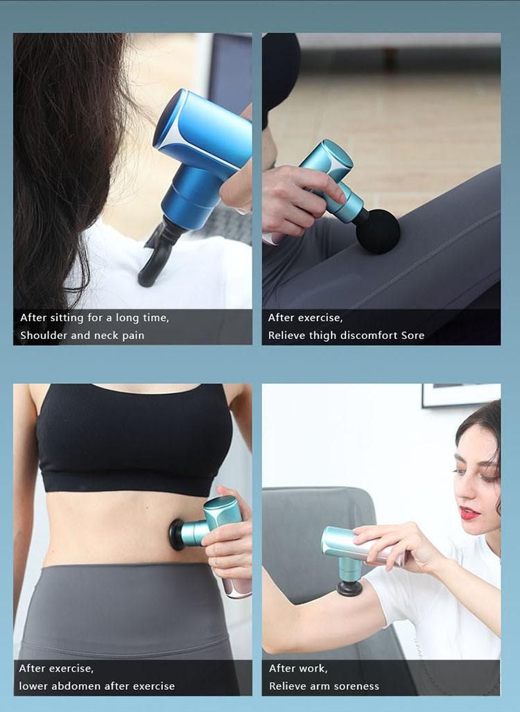 Aluminum Alloy Material GM9 Pink blue Color Mini LCD Facial Massager Masajeadores Muscle Booster Massage Gun for Women