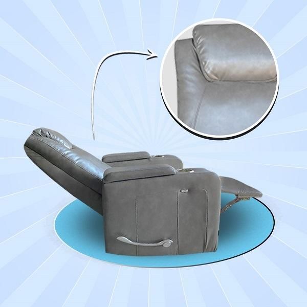 Gray TV Manual Leather Armchair TV-290