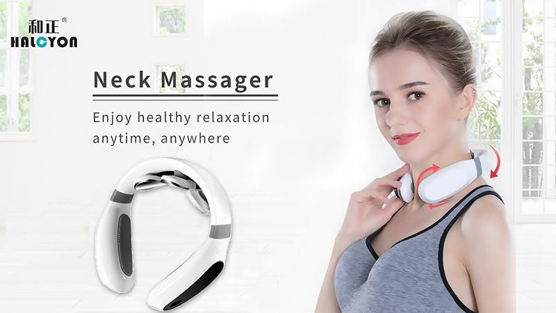 Hezheng Smart Electric Neck Massager Far Infrared Heating Cervical Vertebra Pain Relief Health Care