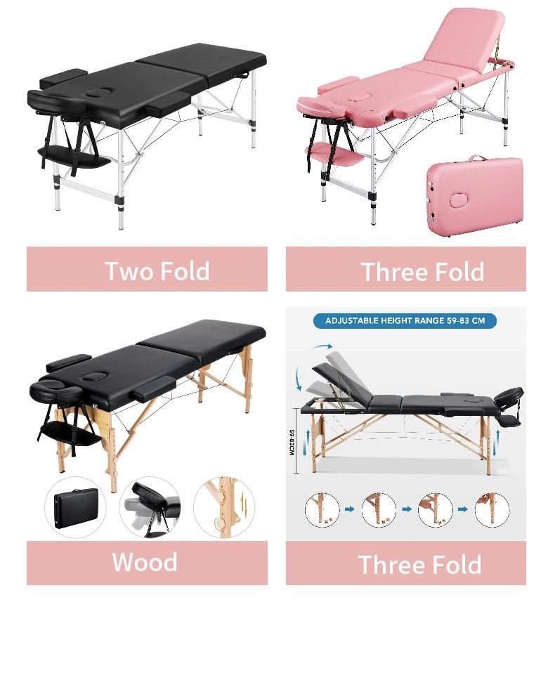 Aluminum Alloy Electric Treatment Portable Physical Therapy Folding Massage Table Bed