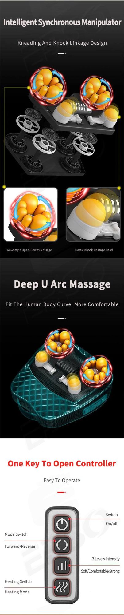 OEM/ODM Electric Full Body Care Shiatsu Masaj Aletleri Thermal Vibration Massage Cushion Pillow Cushion