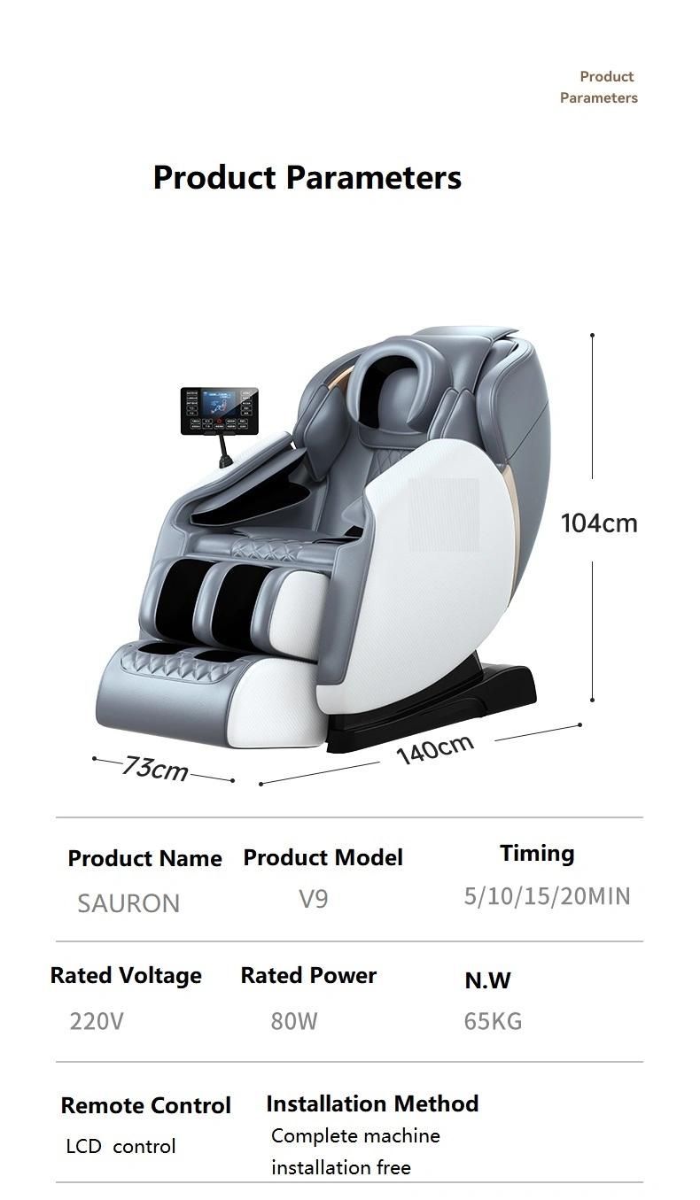 Sauron V9 Approve Cheap Full Body Zero Gravity 8d Airbag Foot Roller Music Massage Chair