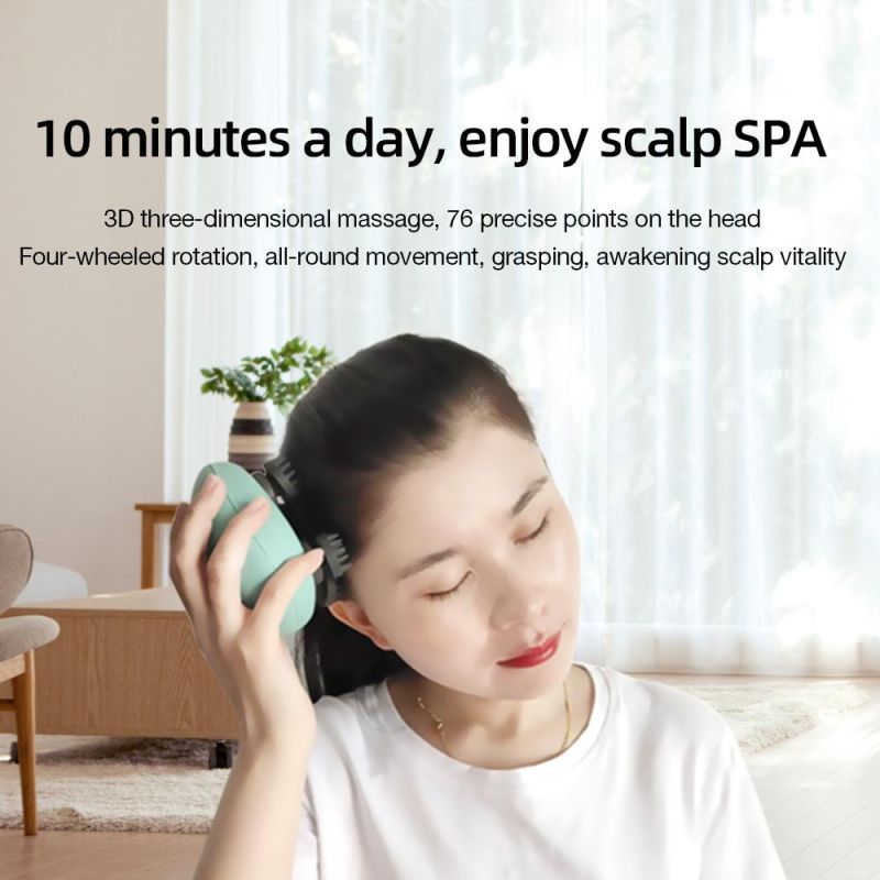 Waterproof Electric Head Massage Wireless Scalp Massager Prevent Hair Loss Body Deep Tissues Kneading Vibrating Hand-Held Comfortable Relief, Massage