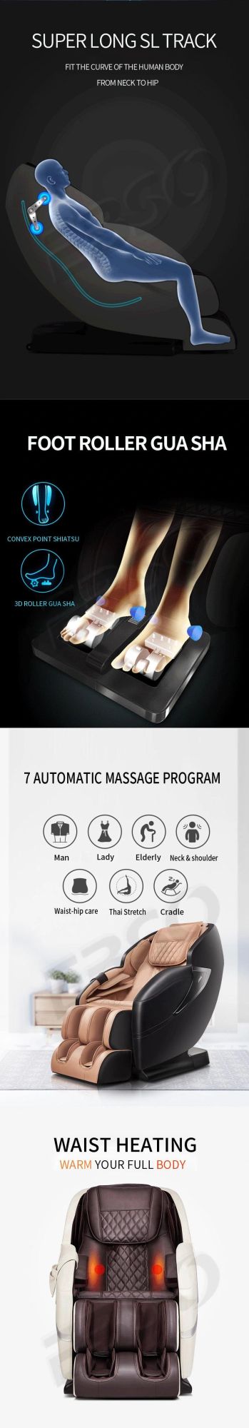 2021 Recliner Chair with 3D Massage Function Head Airbag Living Room Sofa Massage Chair
