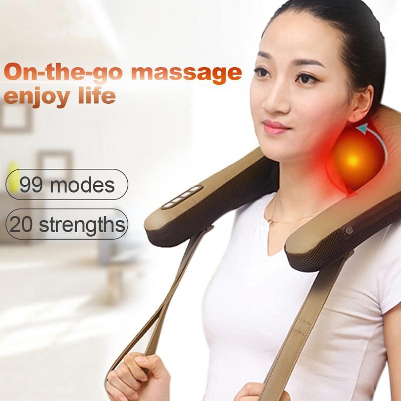 2022 Amazon Hot Selling 3D Tapping Shiatsu Neck and Shoulder Massager with Heat Factory Price