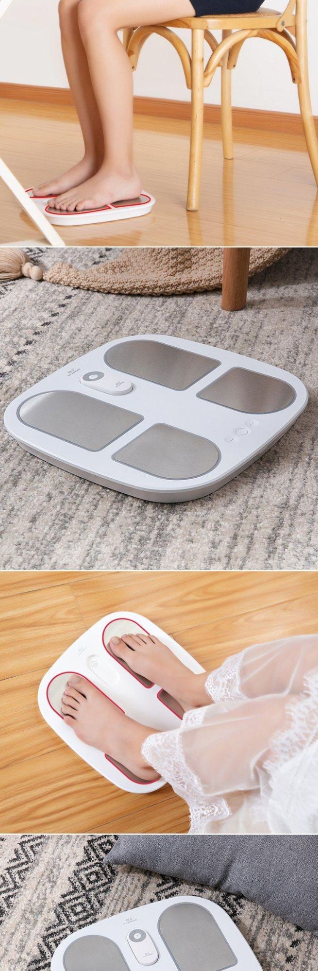 Hezheng New Design EMS Pulse Deep Shiatsu Kneading Machine Electric Foot Massager with Heating Function
