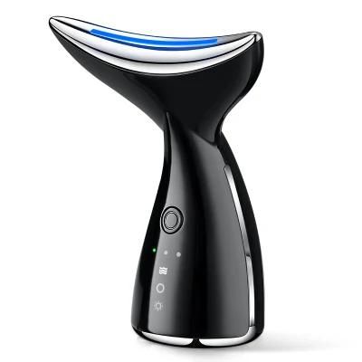 2022 New Arrival Facial Massager LED Therapy EMS Massage High Frequency Vibration Neck Lift Face Massager