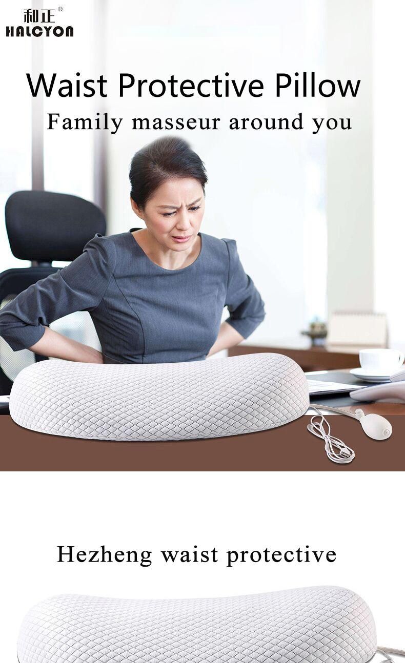 Height Adjustable Heating Massager Waist Pillow Pain Relief Light Therapy