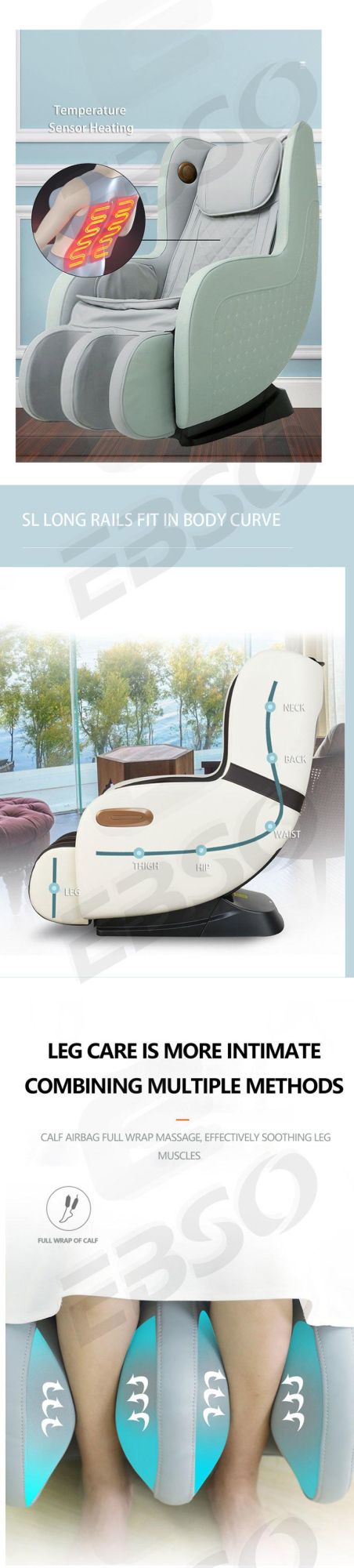 Luxurious Intelligent 3D Full Body Electric Massage Chair with SL Track Luxury Leisure