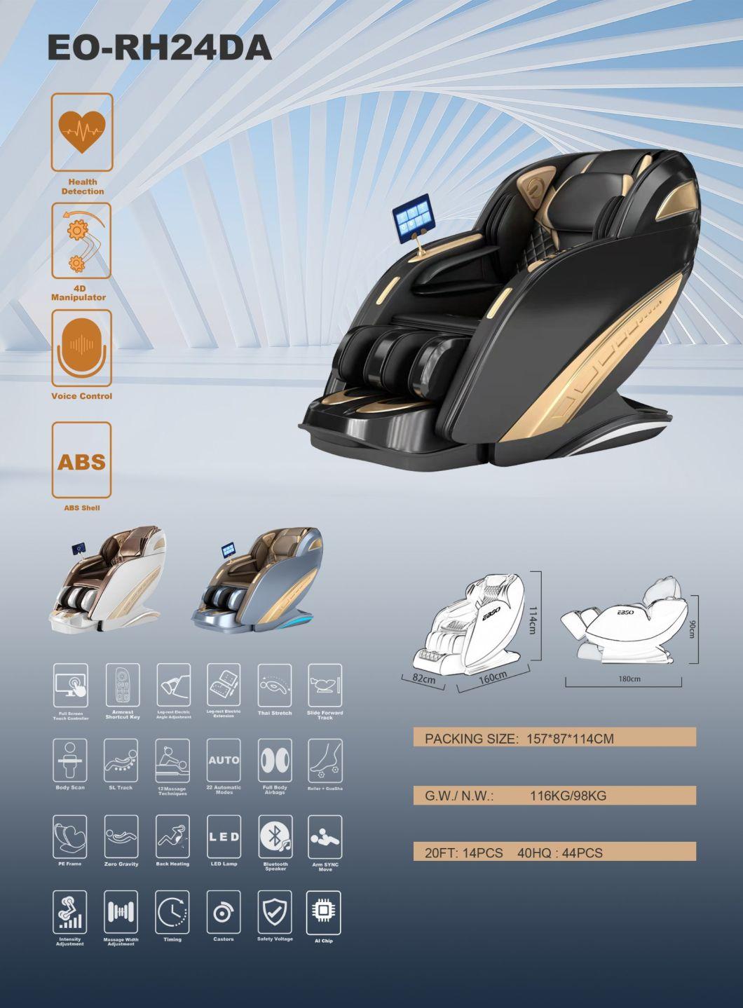 2022 Luxury Massage Chair 4D SL Track Zero Gravity with Health Detection