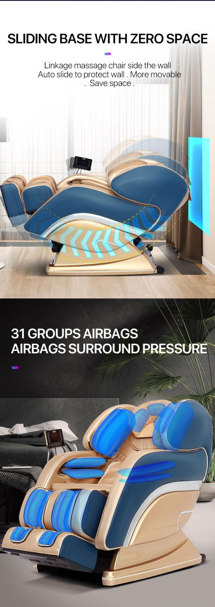 Best New Design Wholesale Hotselling Full Function Zero Gravity Recliner Massage Chair