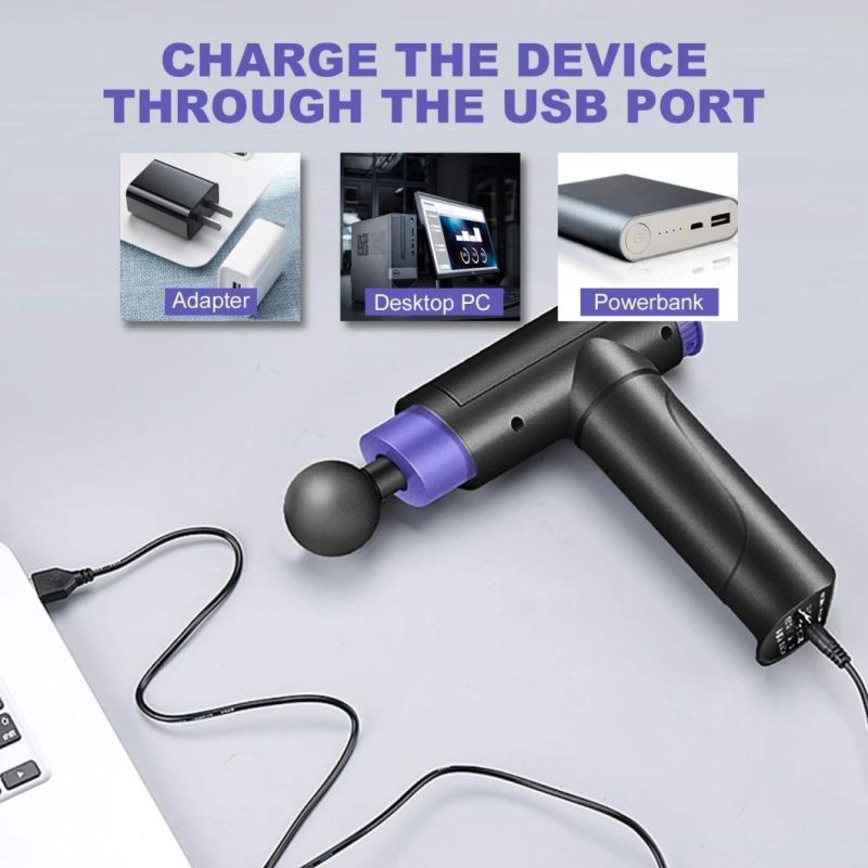 USB Charging Muscle Fascia Personal Massager Gun for Pain Relieve