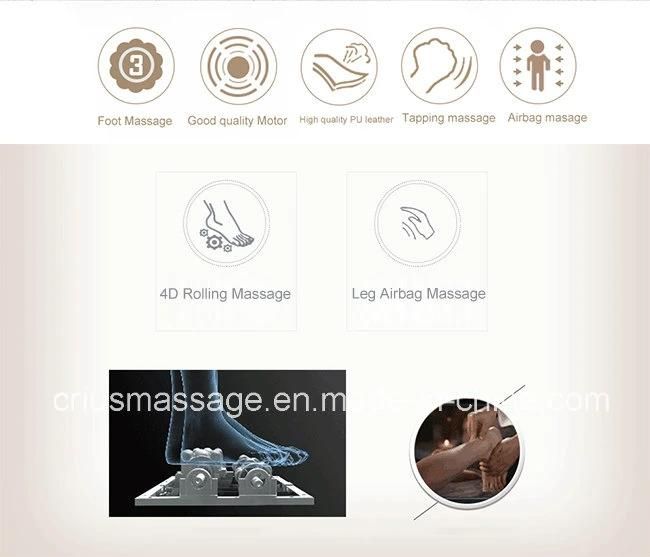 PU Leather Thermal Massage Chair with Back Roller