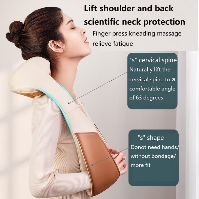 709 Fuan Factory Price Electric Kneading Lumbar Neck Massage Pillow Cervical Massager Shawls with Heating