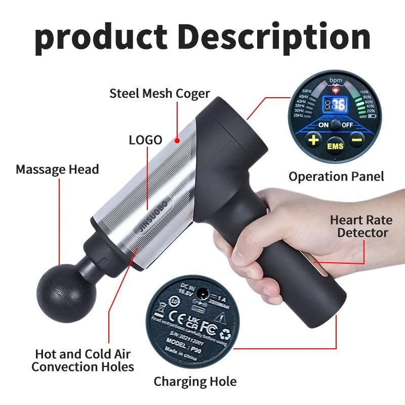 Kneading Hammer Deep Tissue Vibration Portable Body Percussion Professional Heated Muscle Mini Massage Fascial Gun