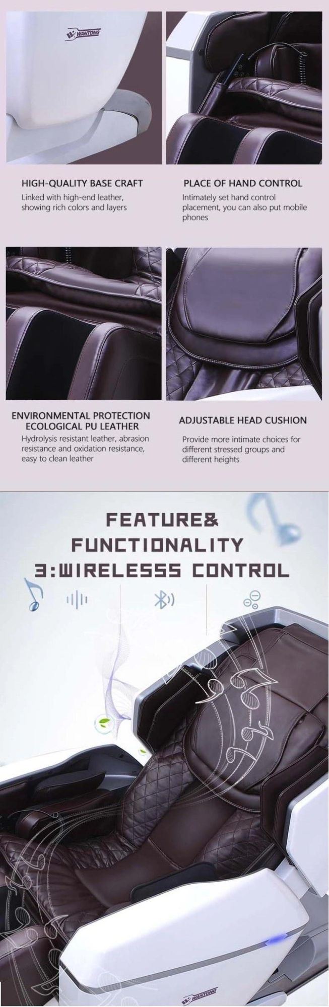 Latest Leather Touch Screen Technology Zero Gravity Cover Shiatsu Foot Massager Full Body Massage Chair ODM Welcome