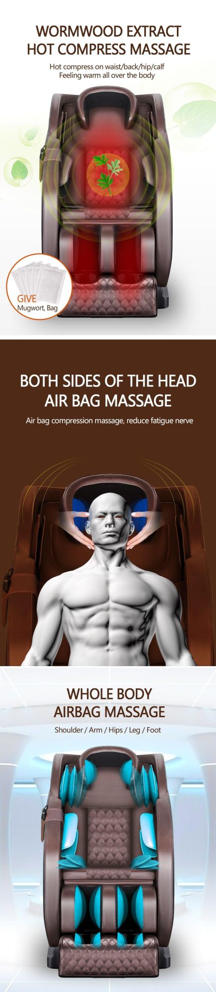 Commercial Massage Equipment Full Body Shiatsu Massage Chair with Zero Gravity