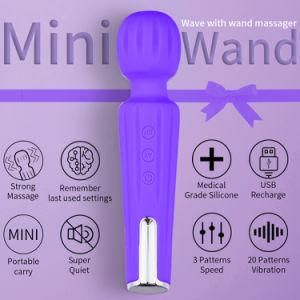 Valleymoon Wand Massager Waterproof Handheld Mini Massager USB Bullet Vibrator Purple