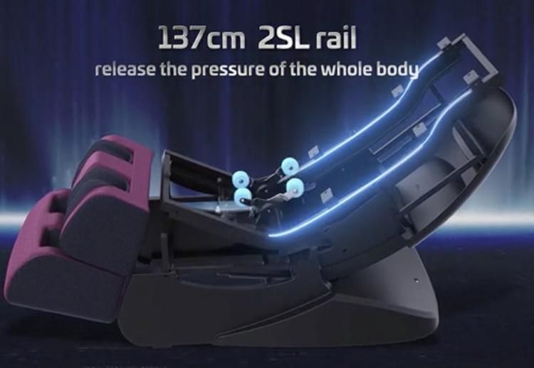 Ai Voice Control Bt Music Electric SL Shape Massage Chair 3D Zero Gravity Luxury Thai Stretch Shiatsu Massage Sofa Chair