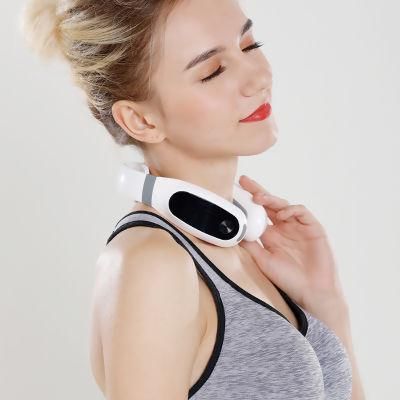 Lithium Battery Operated Muti-Functional U-Shaped Neck Massager with Heating, Vibration and EMS Pulse