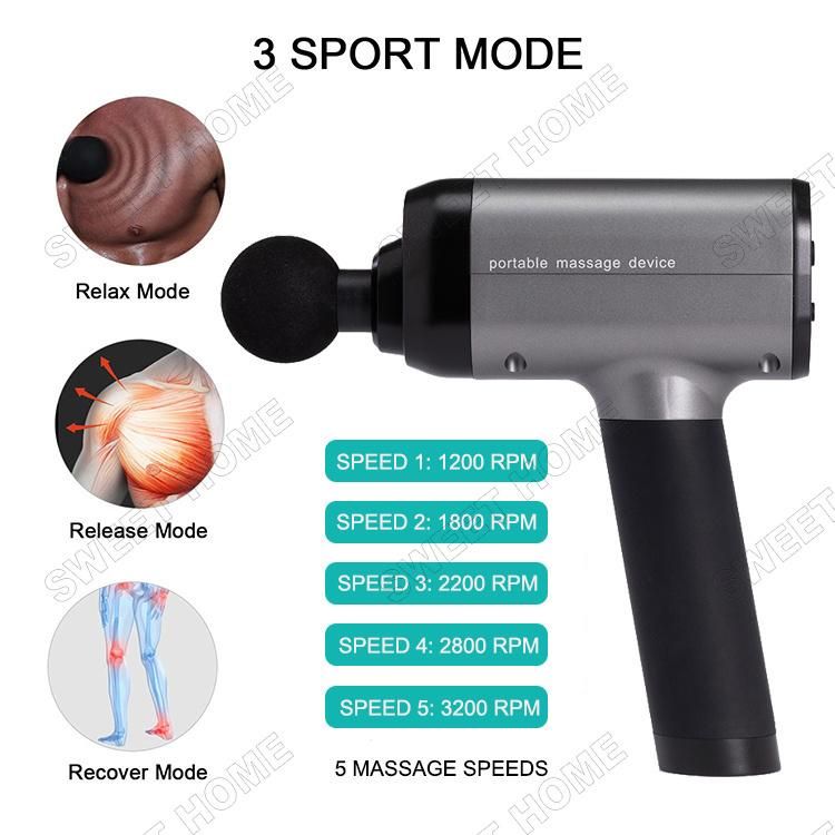 Cordless Fascial Muscle Tissue Massage Gun Electric Gym Fitness Handheld Percussion Body Massager