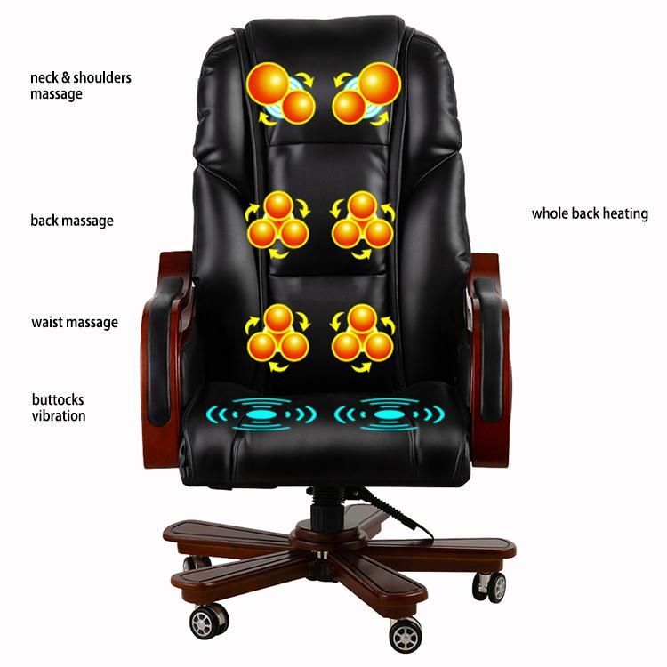 China Wholesale Electric Portable Body Shiatsu Swivel Executive Massage Chair PU Leather Reclining Office Massage Sofa Chair with Vibration