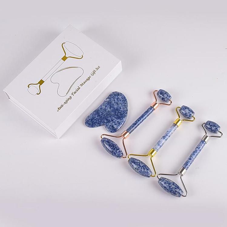 The Best Selling Facial Massage Blue Sodalite Stone Massage Set and Jade Roller Facial Massager