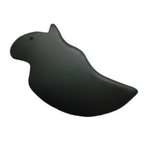 Natural Black Bian Stone Guasha Scraper with Horse Head Shape