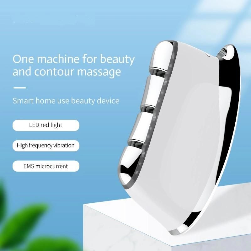 Portable Facial Electrostimulator SPA Vibrate Face Lift Acupuncture Guasha Massage Tool