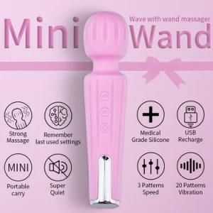 Silicone Power Vibration Pink Color Personal Adult Massage Mini Wand Massager Vibrator