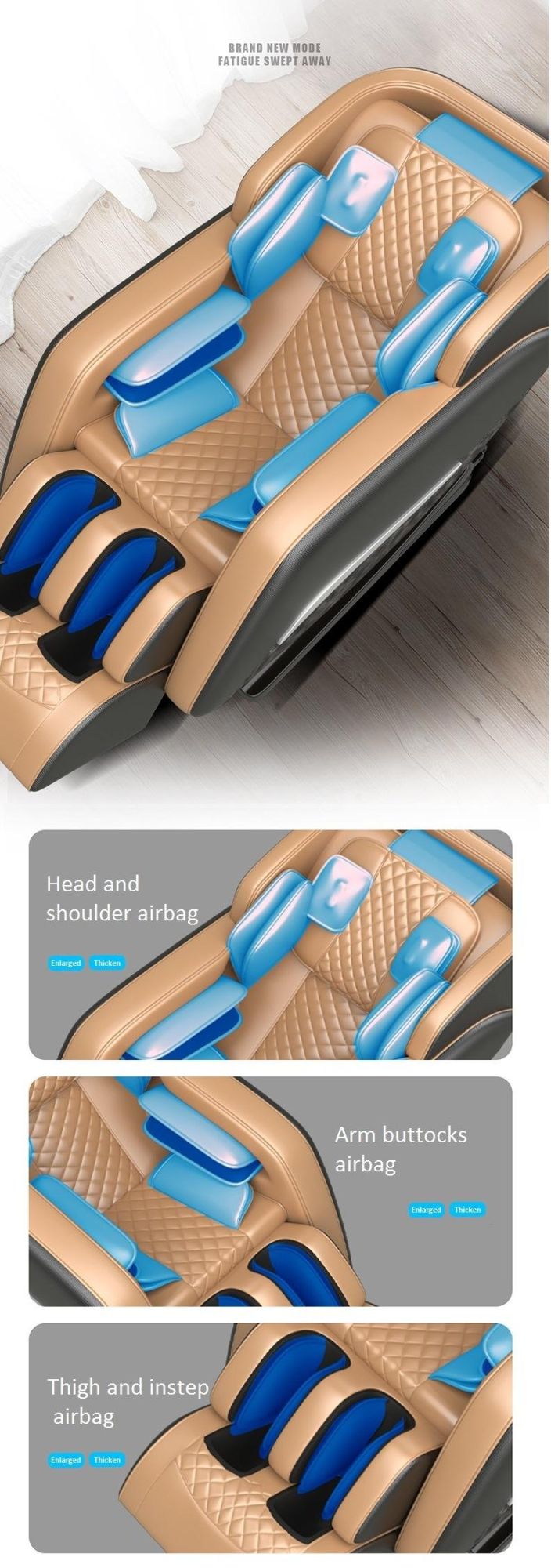 Fixed Roller Reclining Foot SPA Endure Heat Massage Chair in Thailand