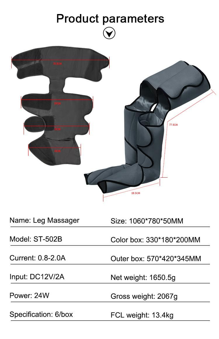 Custom Logo Air Pump Compression Sports Recovery Boots Foot Leg Massager Machine