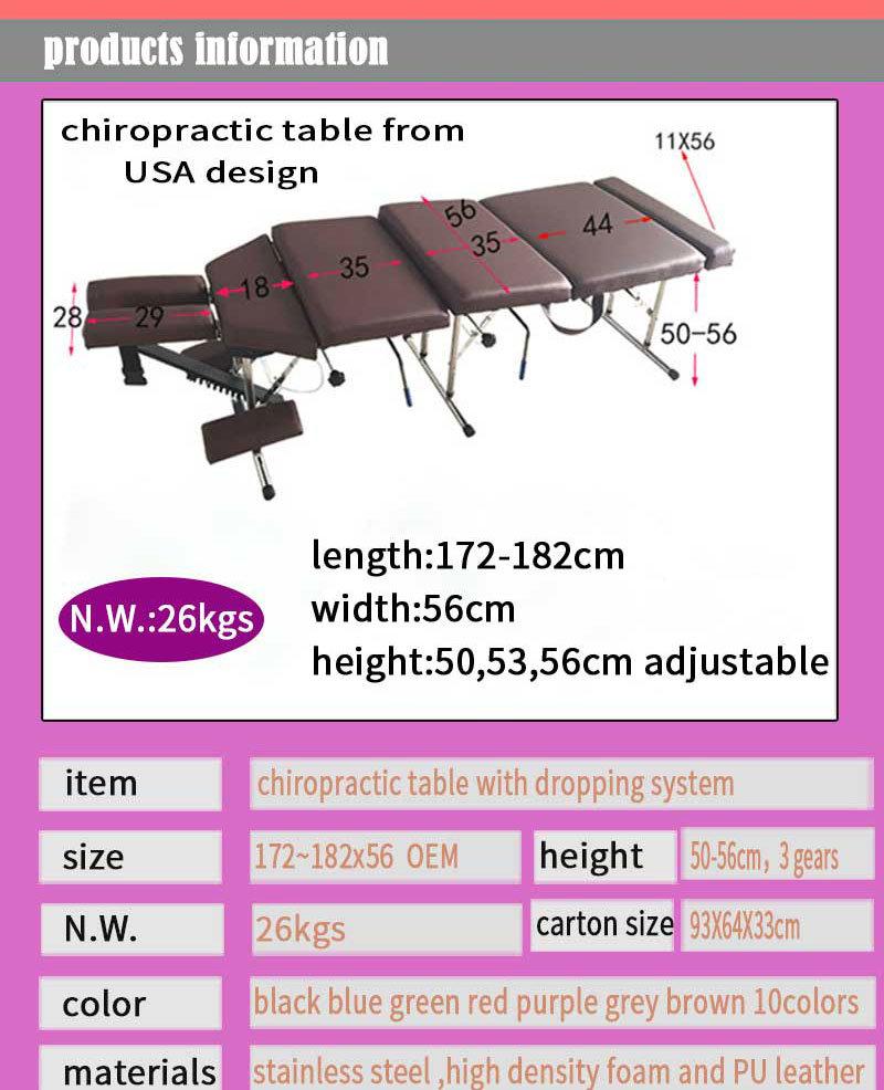 Best Selling Portable Fold Massage Bedtreatment Table Chiropractic Table Equipment