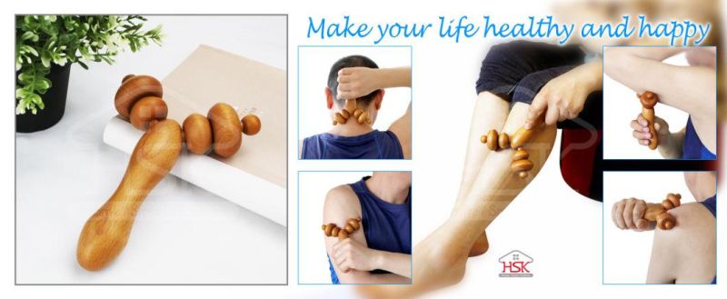 Wooden Roller Massager, Tension of The Whole Body. Deep Trigger Point Wooden Self Massage Tool. Ot-M002