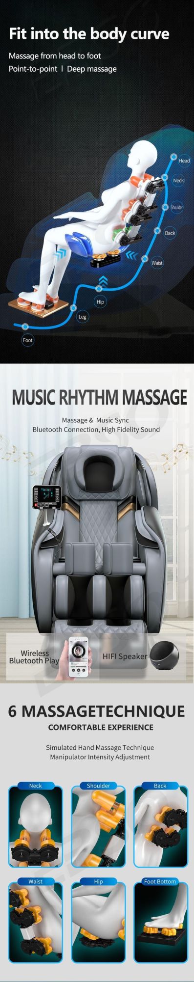 U Type Massage Pillow Full Body Massage Chair with Zero Gravity