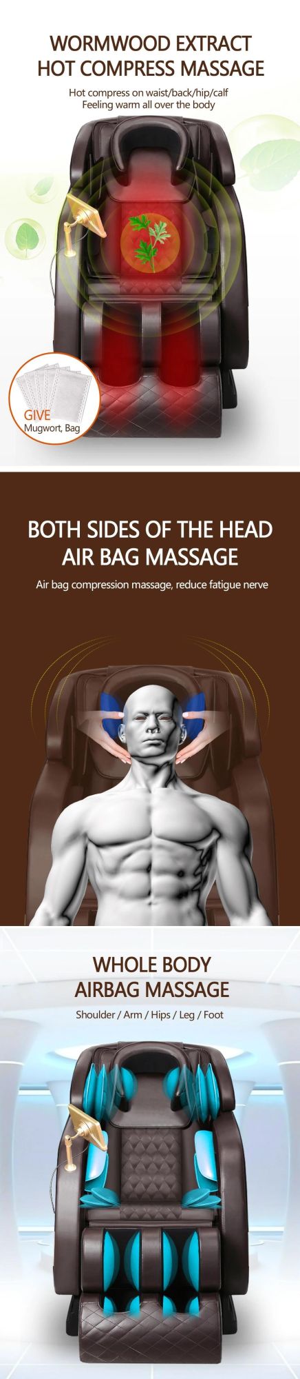 Wholesale New Design Cheap Full Body Airbag Kneading Thia Massage Chair and Leg Massager