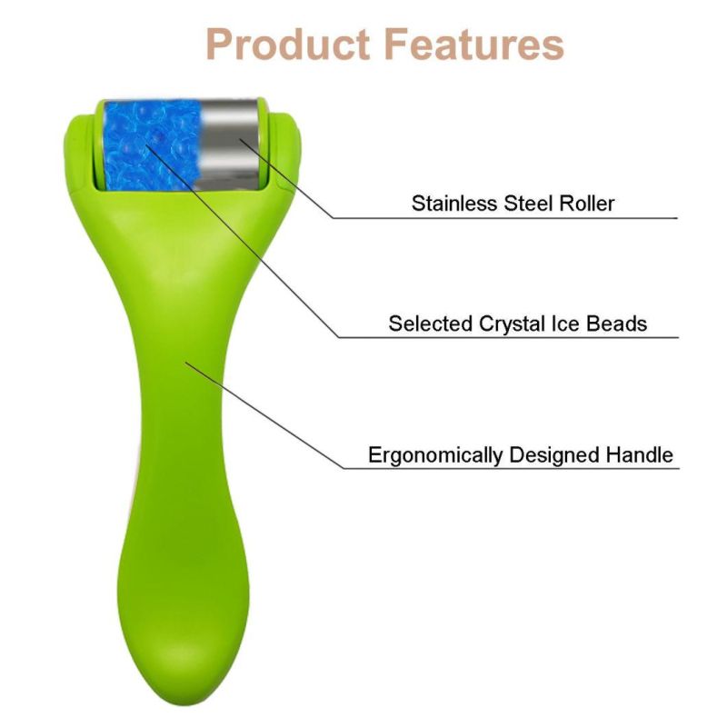 Facial Care Ice Roller Stainless Steel Ice Face Roller with Spiked Roller Head