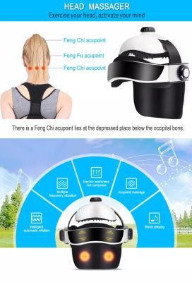 Konmison Customized Factory Price Intelligent Frequency Vibration Automatic Helmet Head Massager with Music Player