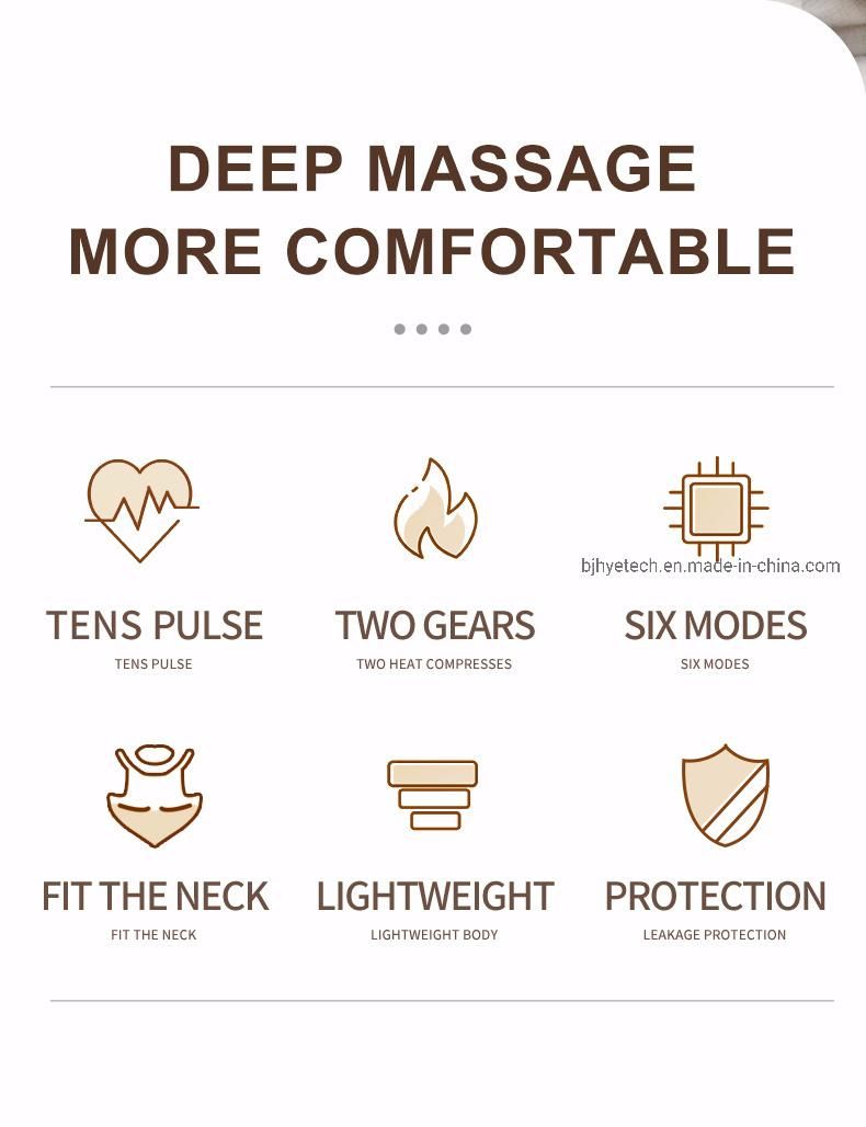 Hot Sale EMS 4D Smart Neck Massager Electric Pulse Intelligent Heating Massager with 6 Massage Modes 4 Beads