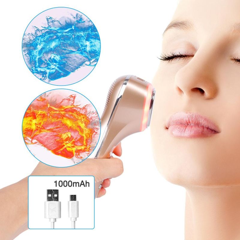 Rechargeable LED Hot Cold Hammer Skin Care Device Massager Anti-Aging Lifting Rejuvenation Facial Machine Skin Lifting Tighten