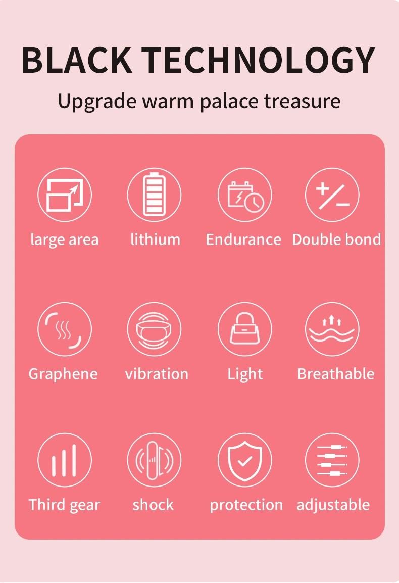 Portable USB Charging Smart Warm Palace Belt for Women Dysmenorrhea Heated Waist Pad