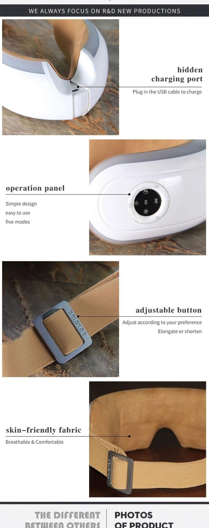 Hezheng Wireless Mini Electric Air Pressure Eye Health Care Instrument Far-Infrared Heating Eye Massager