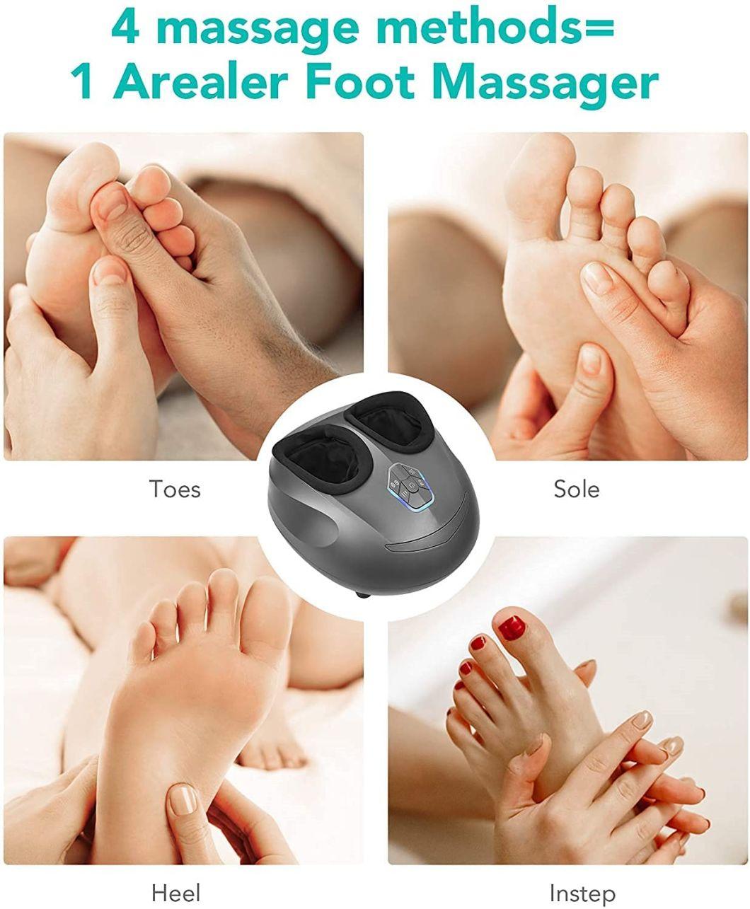 Foot Massager Machine with 5 Levels Intensity, All-Round Shiatsu Foot Massager with Deep Kneading & Air Compression for Tired Muscles & Plantar Fasciitis,