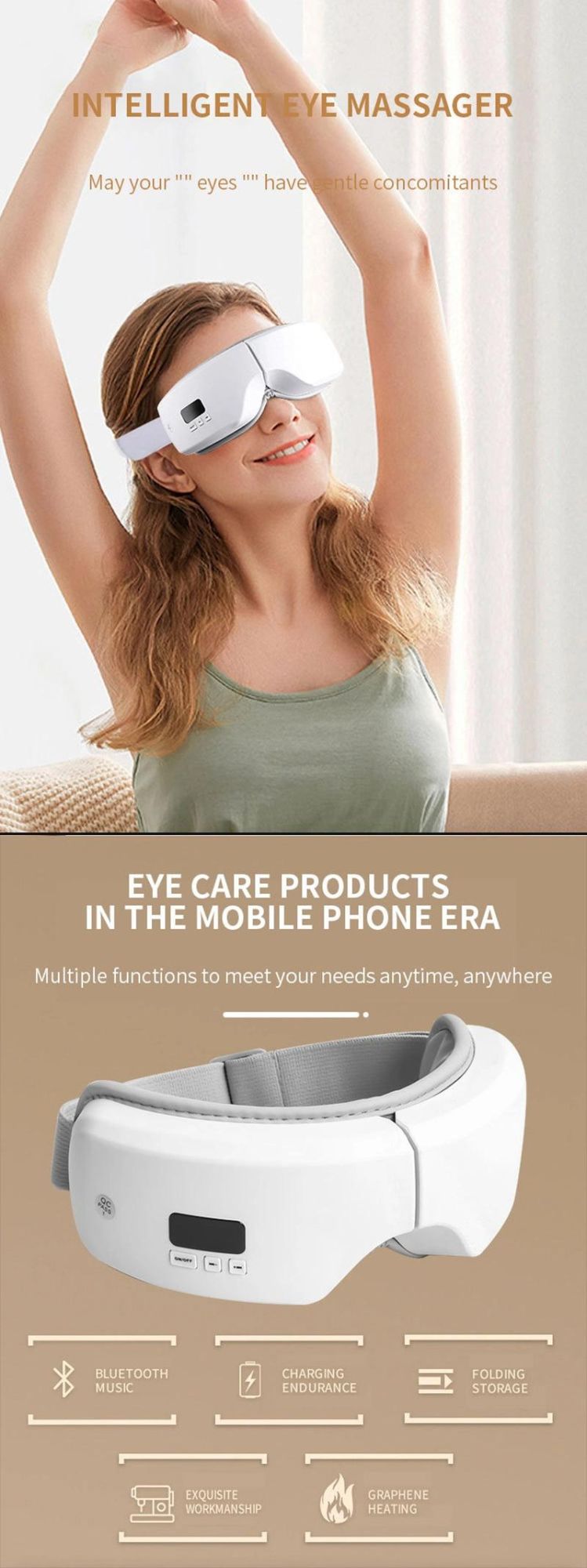 Hot Sale Eye Massager Pneumatic Vibration Hot Compress Household Eye Massager