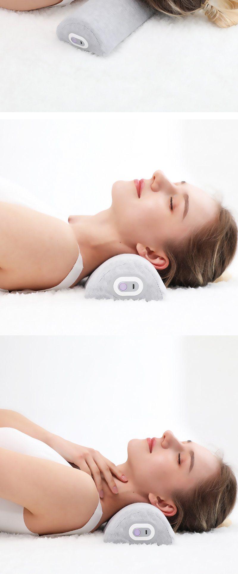 Hot Sale Cervical Vertebra Protection Memory Foam Curval Vibration Massage Pillow